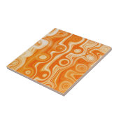 Ästhetische Orange Liquid Swirl Niedlich Retro Mod Fliese (Seite)