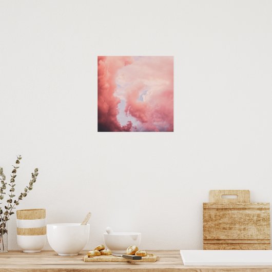 Ästhetische Orange Sky und Cloud Poster (Küche)