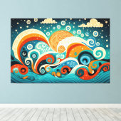 Ästhetische Ozeanwellen Leinwanddruck (Insitu (Holzboden))