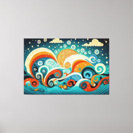 Ästhetische Ozeanwellen Leinwanddruck