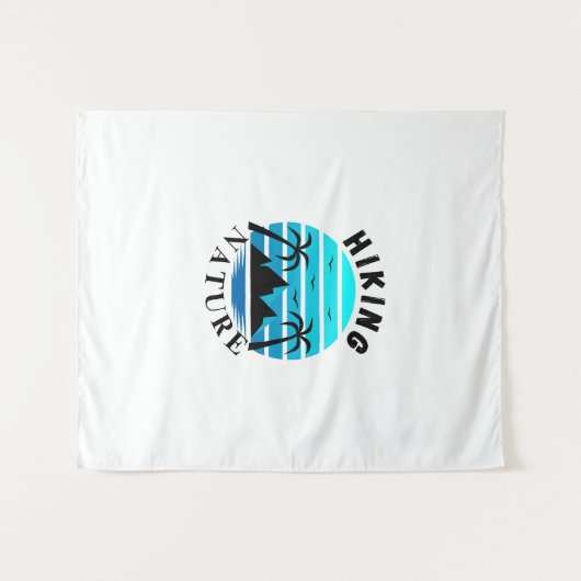 Ästhetische Palmen & Ocean Vibes Retro Tropical Wandteppich (Vorderseite (Horizontal))