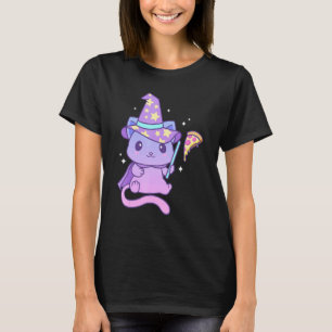 Ästhetische Pastel Goth Kitten mit Pizza Niedlich T-Shirt