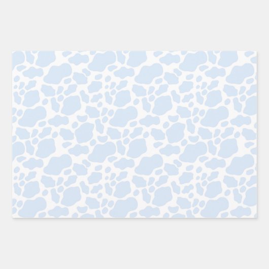 Ästhetische Pastel Light Blue Kuh Geschenkpapier Set (Vorderseite 3)