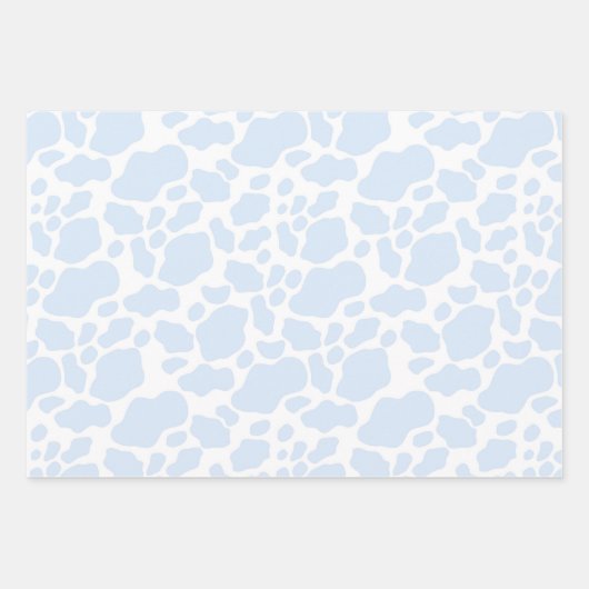 Ästhetische Pastel Light Blue Kuh Geschenkpapier Set (Vorderseite 2)