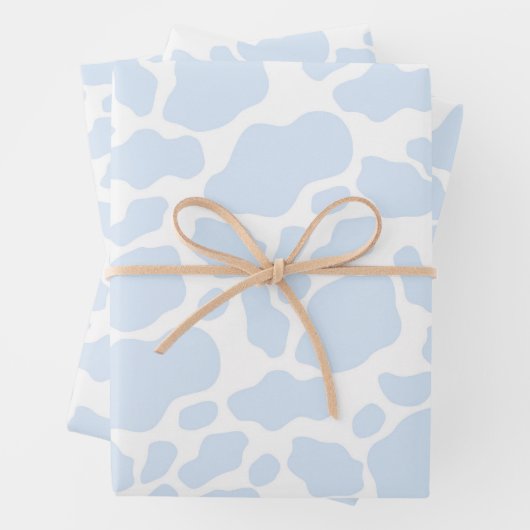 Ästhetische Pastel Light Blue Kuh Geschenkpapier Set (Beispiel)