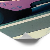 Ästhetische Pastel Pink Anime Girl Drifter Poster (Ecke)