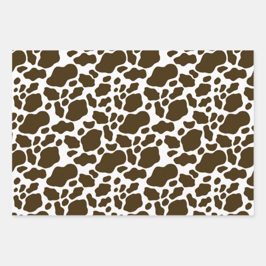 Ästhetische Pastell Brown Cow Print Geschenkpapier Set (Vorderseite 2)