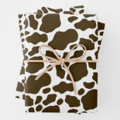 Ästhetische Pastell Brown Cow Print Geschenkpapier Set (Beispiel)