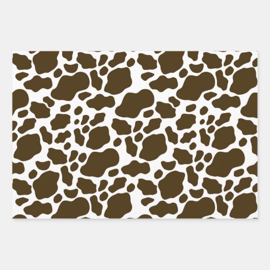 Ästhetische Pastell Brown Cow Print Geschenkpapier Set (Vorderseite)