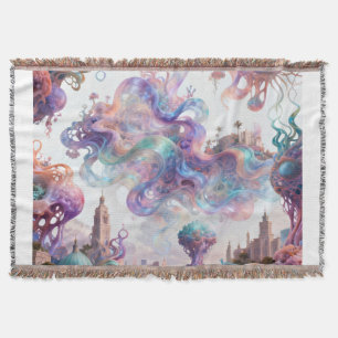 Ästhetische Pastell-Fantasie-Stadt-Etherial-Swirbe Decke