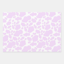 Ästhetische Pastell Lila Kuh Geschenkpapier Set