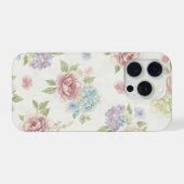 Ästhetische Pastell-Pfingstrose iPhone Hülle (Rückseite (Horizontal))