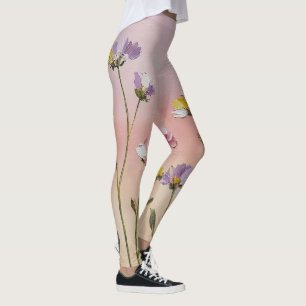 Ästhetische Pastell-Wildblumen-Blumen-Leggings Leggings