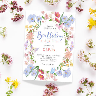 Ästhetische Pastellblüte Geburtstag Einladung