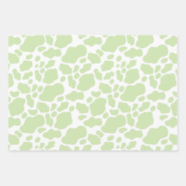 Ästhetische Pastellfarben Druckmuster für grüne Ku Geschenkpapier Set