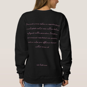 Ästhetische Pink-Schwarze Handschrift Schrift Eleg Sweatshirt