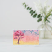 Ästhetische Pinke Sakura-Baum-Vorlage Visitenkarte (Stehend Vorderseite)