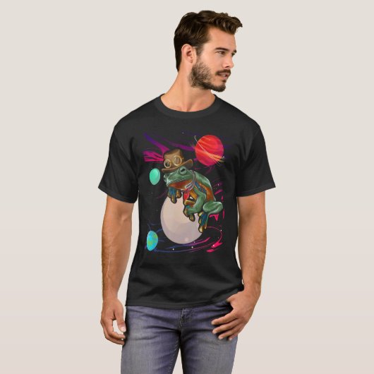 Ästhetische Psychedelic Frog Trippy Galaxy Space f T-Shirt (Vorne ganz)