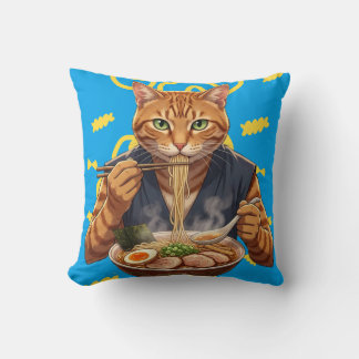 Ästhetische Ramen-Katze – Japanische Pop-Art-Grafi Kissen