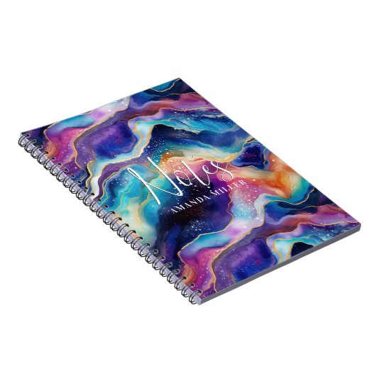 Ästhetische Regenbogenfarben verstärken die Textur Notizblock (Rechte Seite)