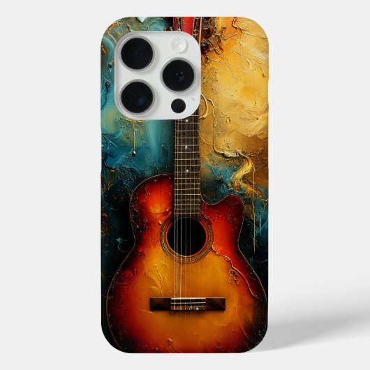Ästhetische Retro-Gitarrenmusik inspirierte Kunst Case-Mate iPhone Hülle (Rückseite)