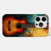 Ästhetische Retro-Gitarrenmusik inspirierte Kunst Case-Mate iPhone Hülle (Rückseite (Horizontal))