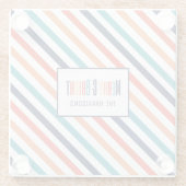 Ästhetische Retro Streifen farbenfrohe Linien Weih Glasuntersetzer (Rückseite)