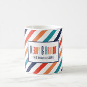 Ästhetische Retro Streifen farbenfrohe Linien Weih Kaffeetasse (Mittel)