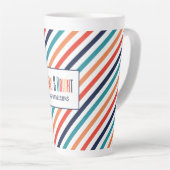 Ästhetische Retro Streifen farbenfrohe Linien Weih Milchtasse (Rechte Ecke)