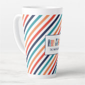 Ästhetische Retro Streifen farbenfrohe Linien Weih Milchtasse (Linke Ecke)