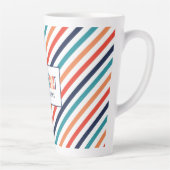 Ästhetische Retro Streifen farbenfrohe Linien Weih Milchtasse (Rechts)