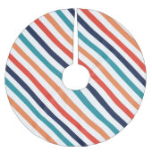 Ästhetische Retro Streifen farbenfrohe Linien Weih Polyester Weihnachtsbaumdecke (Vorderseite)