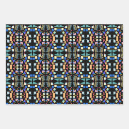 Ästhetische Retro-Vintage Geometrie abstraktes Mus Geschenkpapier Set