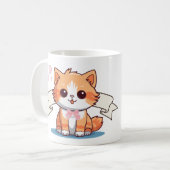 Ästhetische Ribbon Niedlich Orange Pink Lover Katz Kaffeetasse (Vorderseite Links)