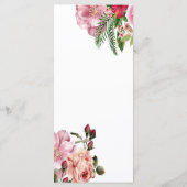 Ästhetische rosa Blüten-Tisch-Dankeskarten Programm (Rückseite)