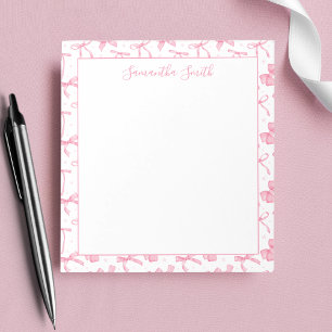 Ästhetische rosa Koketten-Schleife mit individuell Notizblock