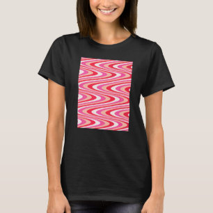 Ästhetische rosa und rote Wirbel Pastellrosa T-Shirt