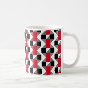 ästhetische rot-schwarz klassische geometrische Fa Kaffeetasse