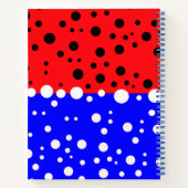 Ästhetische Rot- und Blaufarbe - Name Mit Monogram Notizblock (Rückseite)