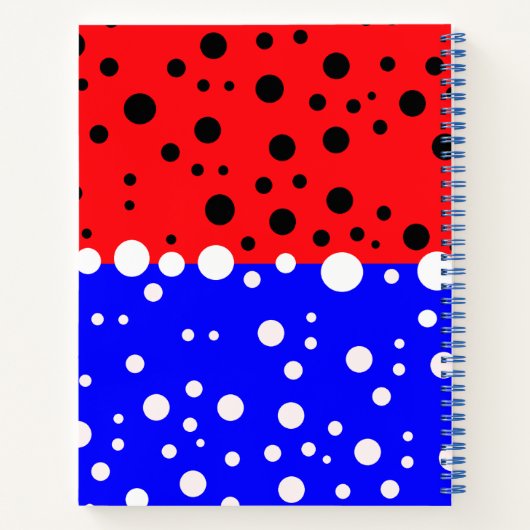 Ästhetische Rot- und Blaufarbe - Name Mit Monogram Notizblock (Rückseite)