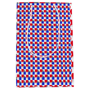 Ästhetische rote Schwarz-weiße und blaue geometris Mittlere Geschenktüte