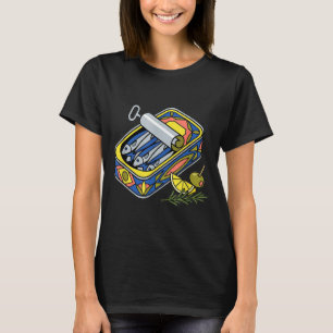 Ästhetische Sardinen-Dose Euro Sommer Tapas Foodie T-Shirt