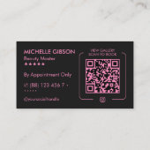 Ästhetische Schönheits-Monogramm Professional Pink Visitenkarte (Rückseite)