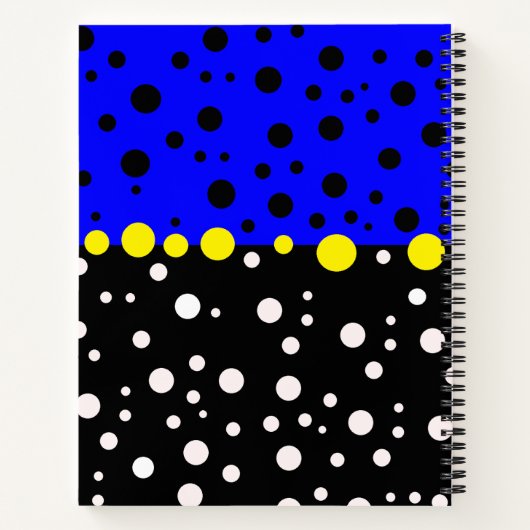 Ästhetische Schwarz & Blau Farbe - Name Mit Monogr Notizblock (Rückseite)