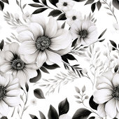 Ästhetische Schwarz-Weiß-Blume Duschvorhang