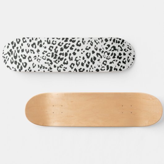 Ästhetische Schwarz-weiße Tierausdruck Skateboard (Horizontal)