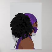 Ästhetische schwarze Frau, natürliche Haare Poster (Vorne)