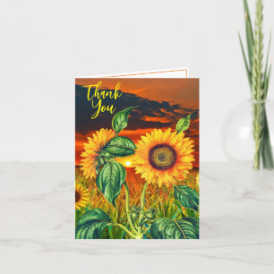Ästhetische Sonnenblume (Pro-Dankes-Nachrichten) E Dankeskarte