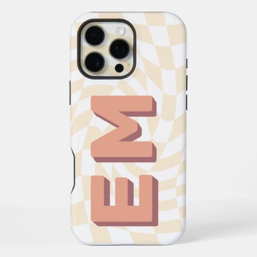 Ästhetische Tafel Trendy Monogram iPhone Hülle (Rückseite)