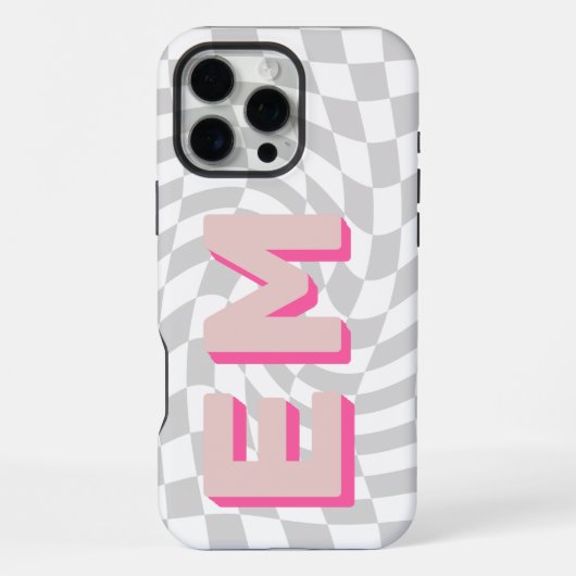 Ästhetische Tafel Trendy Monogram iPhone Hülle (Rückseite)